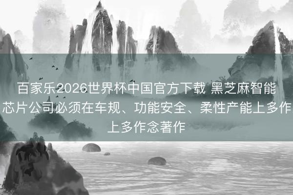 百家乐2026世界杯中国官方下载 黑芝麻智能邓堃：芯片公司必须在车规、功能安全、柔性产能上多作念著作