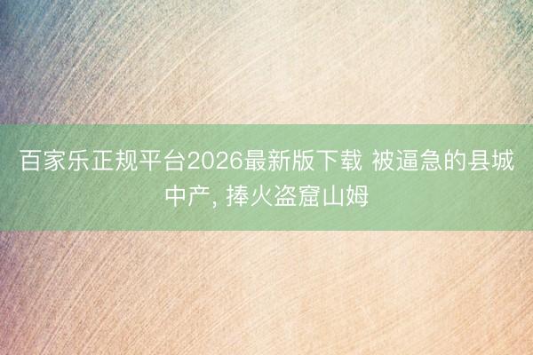 百家乐正规平台2026最新版下载 被逼急的县城中产， 捧火盗窟山姆